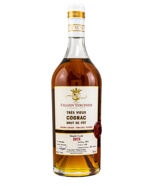 Cognac Vallein Tercinier Single Cask 1975 2023 Cask 148, Fins Bois