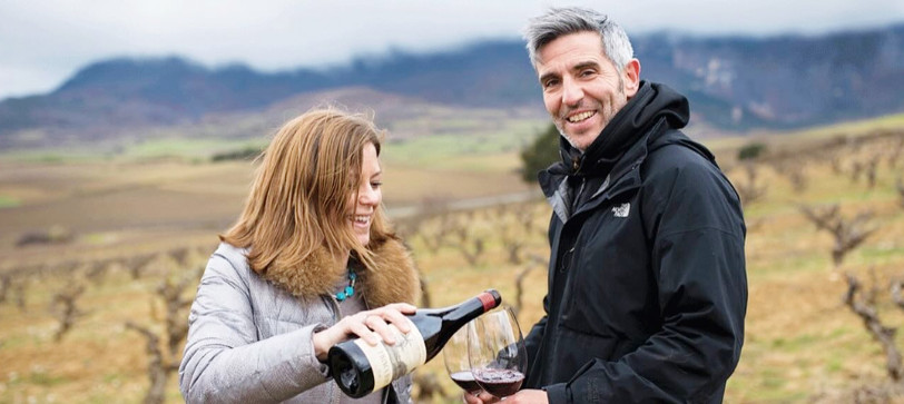 David Sampedro i Melanie Hickman w winnicy Rioja Alavesa, Bodegas Bhilar i Etérea Kripan